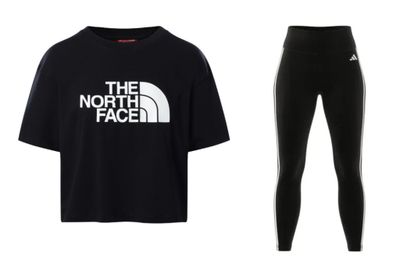 the north face t - shirt and leggings