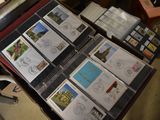 many different types of stamps on a table