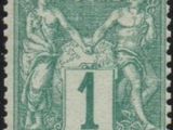 a stamp with a picture of two women on it