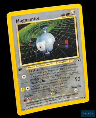 un gros plan d'une carte Pokémon représentant un robot