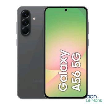 the back of a black galaxy s9 with a green screen