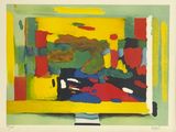 une image représentant un tableau aux couleurs jaune et rouge