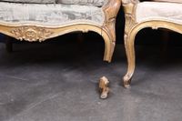 Paire de bergères à oreilles de style Louis XV, en bois moul… (photo 2)