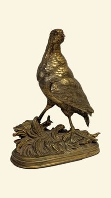Ferdinand PAUTROT (1832-1874) "Perdrix juchée sur un tertre …