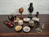 a table with a lot of different items on it