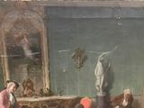 a painting of a group of people sitting around a table