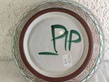 a plate with the word pap written on it