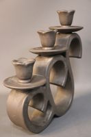 Marcel GIRAUD (1900-1994). Bougeoirs à trois lumières en cér… (photo 3)