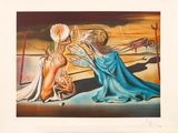 une image représentant un tableau où l'on voit deux femmes assises par terre