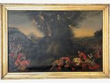 an image of a painting of a painting of people in a field