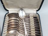 silverware in a case with spoons and spoons in it
