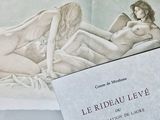 un dessin représentant deux femmes nues allongées sur un lit