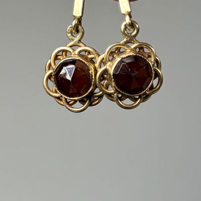 Paire de pampilles de pendants d'oreilles en or jaune 585/10…