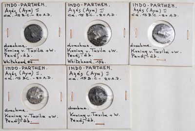 INDO-SCYTHES Lot de monnaies Drachme (5).