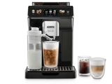 a coffee machine that is sitting next to a glass of water