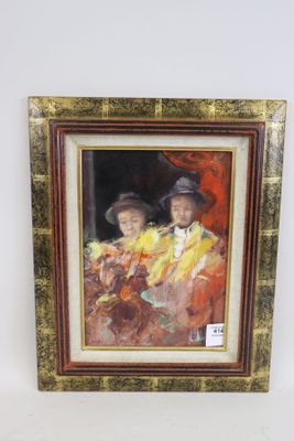 an image of a painting of two people in formal attire