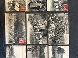 plusieurs vieilles photographies en noir et blanc représentant des personnes dans une rue de la ville