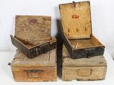 three old suitcases stacked on top of each other