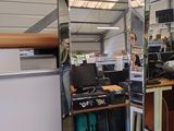 a mirror that is on the floor in a room