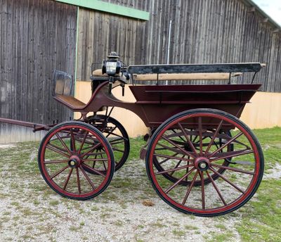 BREAK d'écurie à 4 roues caoutchoutées avec timon à 2 et 4 c…