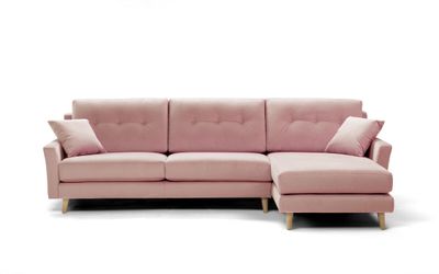 Canapé Fixe 3 places avec Chaise longue droite.