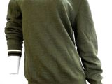 an image of a mannequin mannequin wearing a green sweater and white pants