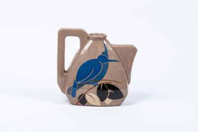 Simone LARRIEU (1912-1996). Pichet en céramique polychrome à… - Photo 1