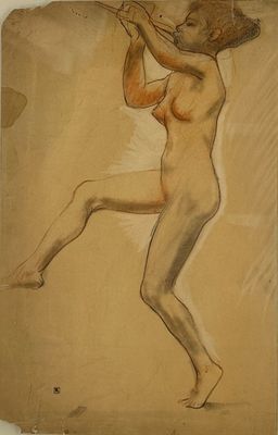 an image of a drawing of a nude woman holding a baseball bat