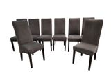 lot de six chaises de salle à manger en velours gris