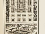 un vieux dessin en noir et blanc représentant un jardin rempli de plantes