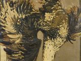 an image of a painting of a rooster with a crown on it ' s head