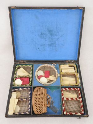 a box with a variety of items inside of it