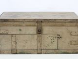an old metal box with a latch on the top