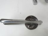 a close up of a kitchen sink with a metal faucet