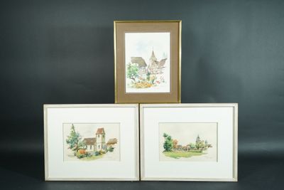 Robert KUVEN (1901-1983). Réunion de 2 paysages alsaciens.