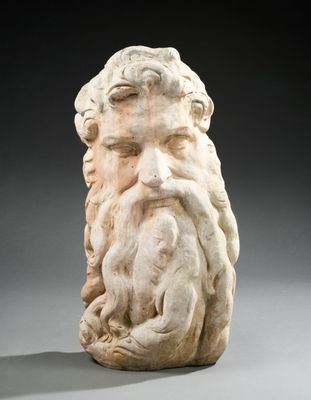 une image représentant la statue d'un homme barbu