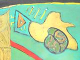 une peinture sur le mur d'un immeuble représentant un oiseau