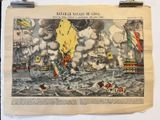 un vieux journal avec la photo d'un bateau sur l'eau