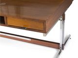 an image of a desk with a wooden top and metal legs