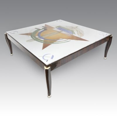 an image of a coffee table with a star design on it