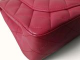 chanel red quilted leather handbag with chain strap