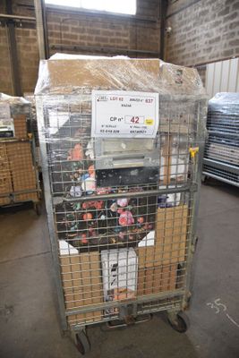 a cart that has a lot of items in it