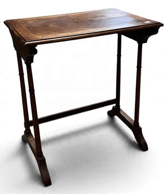 an image of a wooden table with a wooden top on a white background