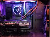 the inside of a computer case with two fans and a fan