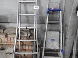 two ladders next to each other in a room