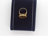 an image of a gold ring sitting on top of a blue velvet case
