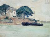 an image of a painting of a boat in a body of water