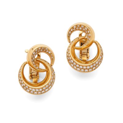 an image of a pair of gold and diamond earrings