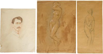 trois dessins représentant un homme et une femme dans différentes poses