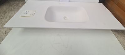 Plan vasque en céramique blanc avec bonde Falper incluse, di…